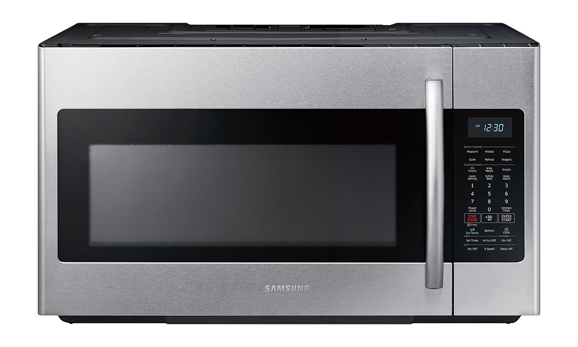 Samsung 1.8 cu. ft. Over-the-Range Fingerprint Resistant Microwave with Sensor Cooking (Stainless Steel) - ME18H704SFS 